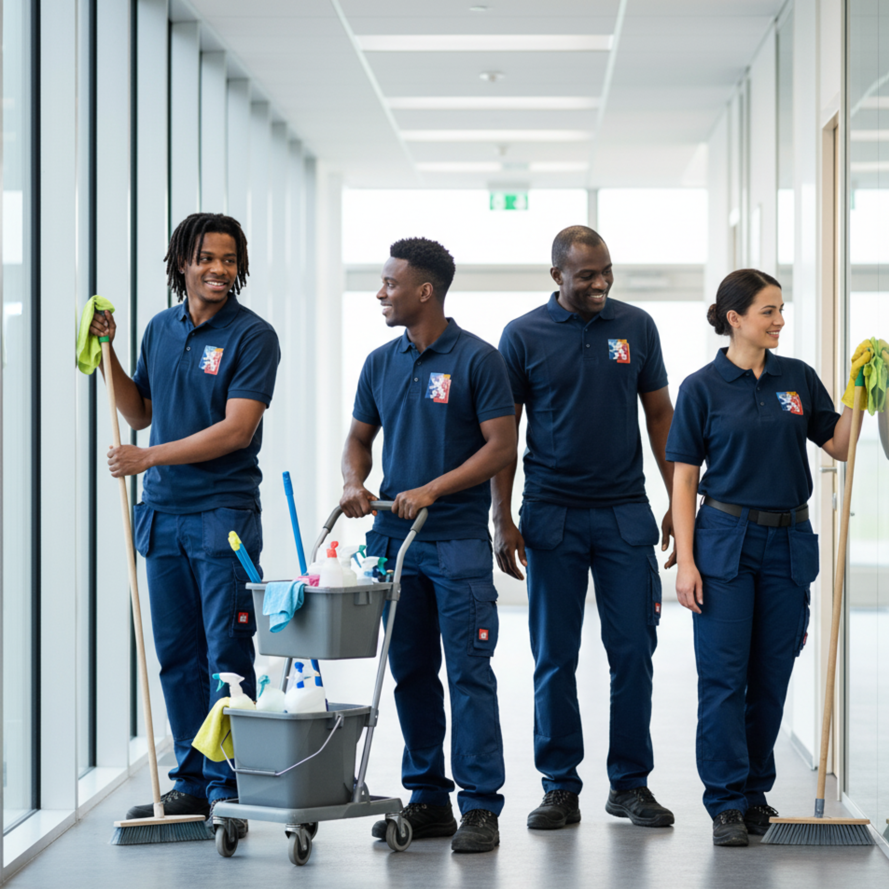 Het team van domein facilitaire diensten is gezellig en gemotiveerd voor uw schoonmaak behoeften