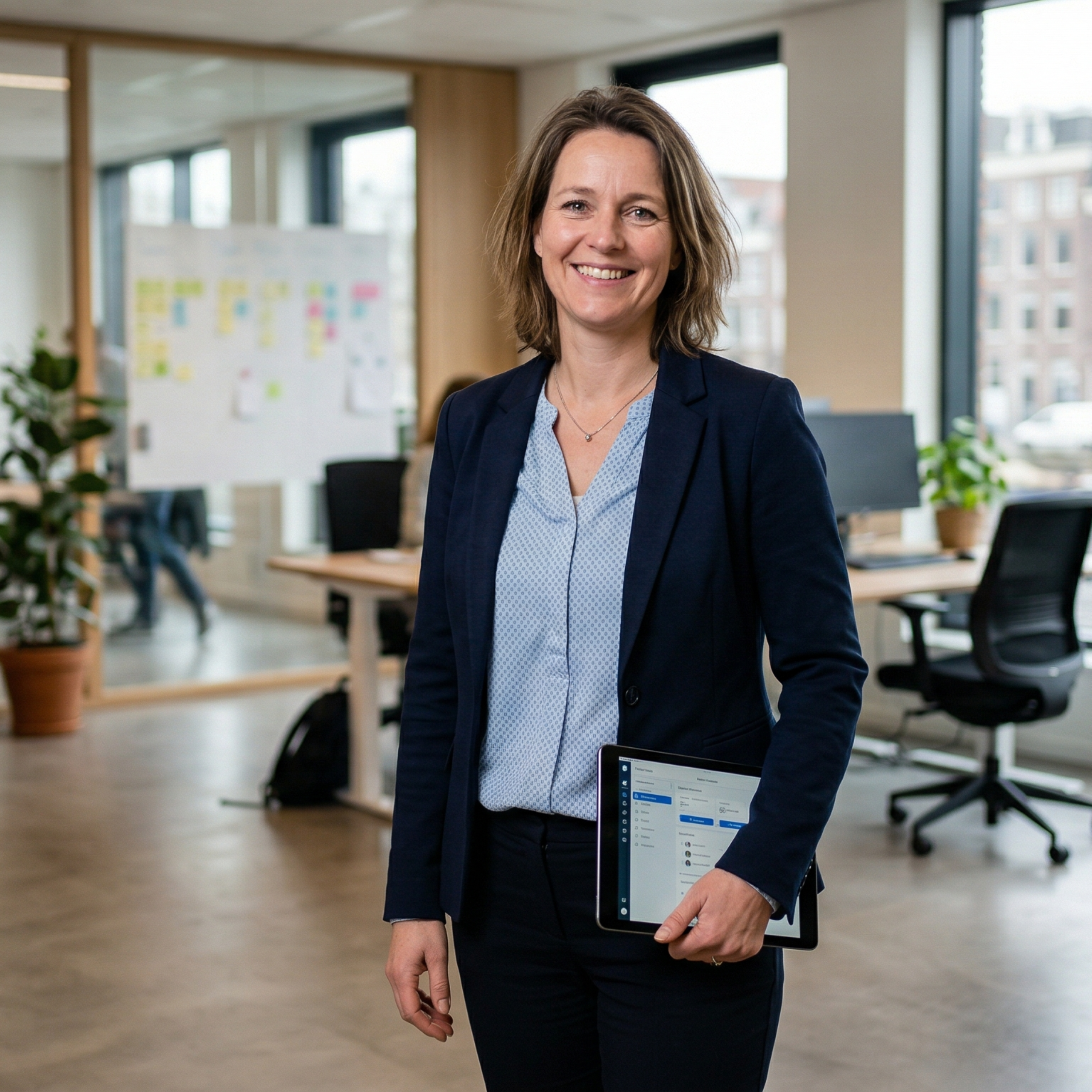 Een nette medewerker komt langs om een vrijblijvende offerte en opname te maken voor bedrijven en kantoren in amsterdam