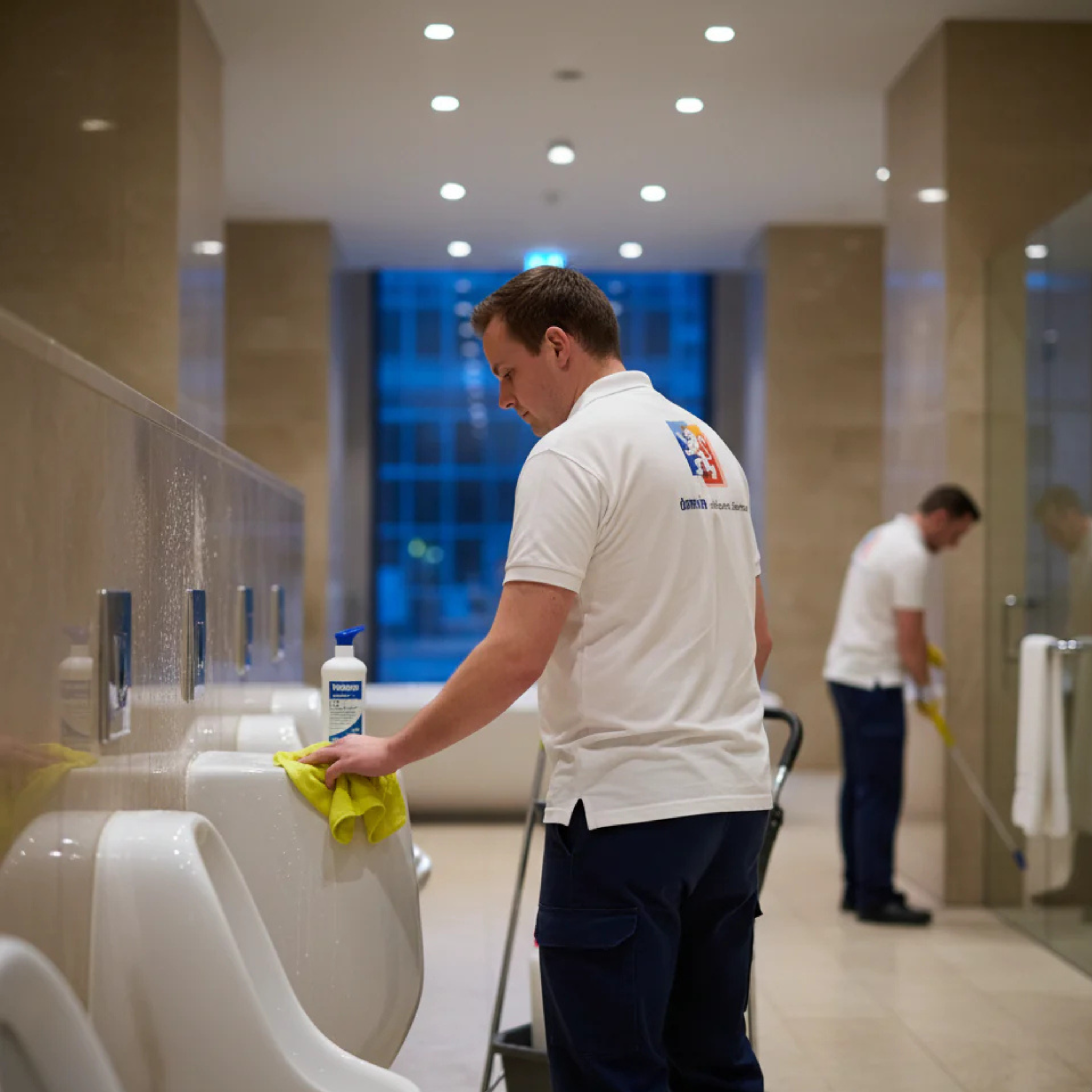 Opgeleide mensen zorgen er voor dat uw sanitaire voorzieningen altijd in top hygiënische staat zijn
